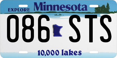 MN license plate 086STS