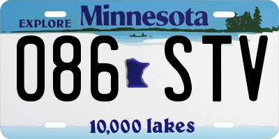 MN license plate 086STV