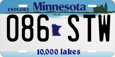 MN license plate 086STW