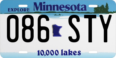 MN license plate 086STY