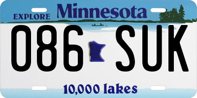 MN license plate 086SUK