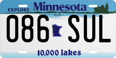 MN license plate 086SUL