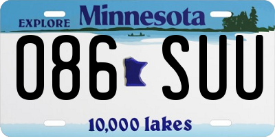 MN license plate 086SUU
