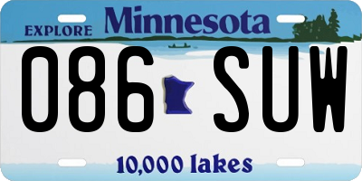 MN license plate 086SUW