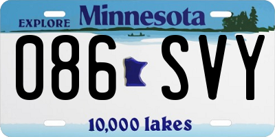 MN license plate 086SVY