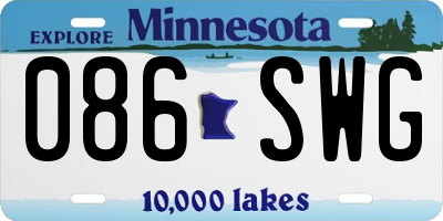 MN license plate 086SWG