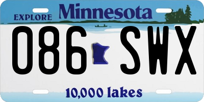 MN license plate 086SWX