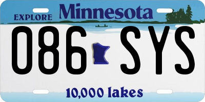 MN license plate 086SYS