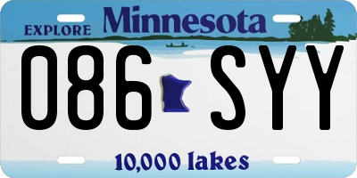 MN license plate 086SYY