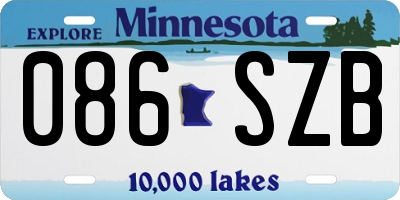 MN license plate 086SZB