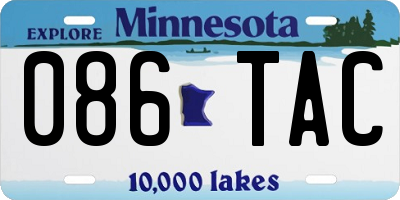 MN license plate 086TAC