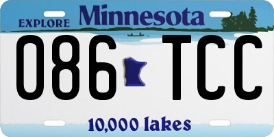 MN license plate 086TCC
