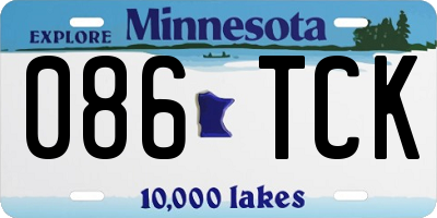 MN license plate 086TCK