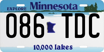 MN license plate 086TDC