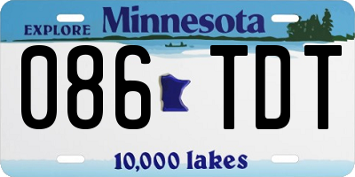 MN license plate 086TDT