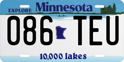 MN license plate 086TEU