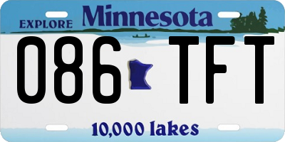 MN license plate 086TFT