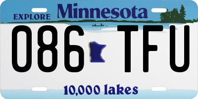 MN license plate 086TFU