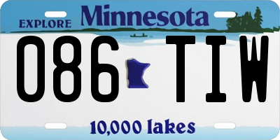 MN license plate 086TIW