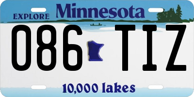 MN license plate 086TIZ