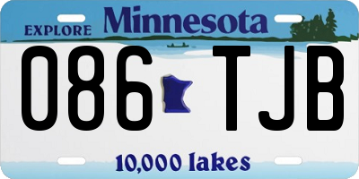 MN license plate 086TJB