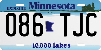 MN license plate 086TJC