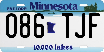 MN license plate 086TJF