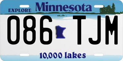 MN license plate 086TJM