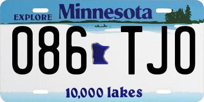 MN license plate 086TJO