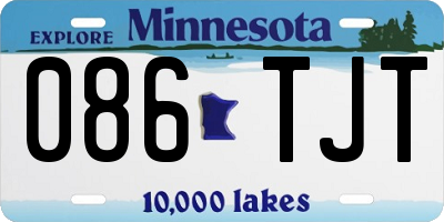 MN license plate 086TJT