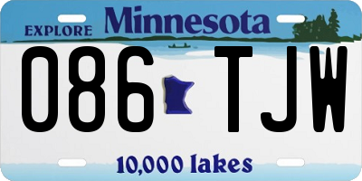 MN license plate 086TJW