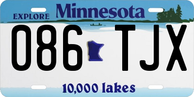 MN license plate 086TJX