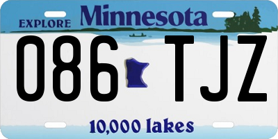MN license plate 086TJZ