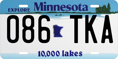 MN license plate 086TKA