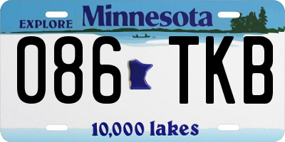 MN license plate 086TKB