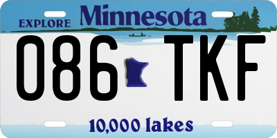 MN license plate 086TKF