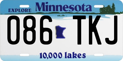 MN license plate 086TKJ