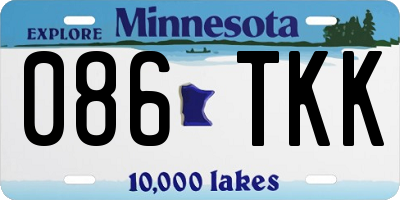 MN license plate 086TKK
