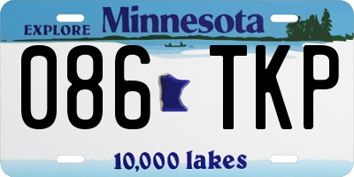 MN license plate 086TKP