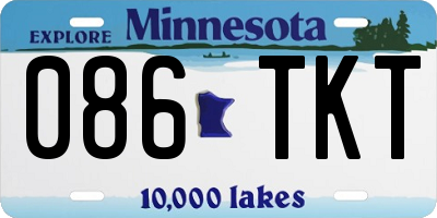 MN license plate 086TKT