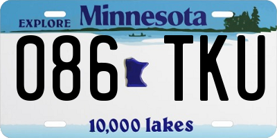 MN license plate 086TKU