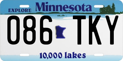 MN license plate 086TKY