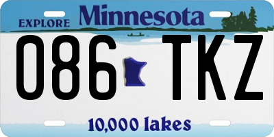 MN license plate 086TKZ