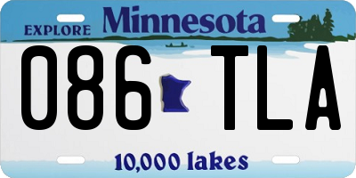 MN license plate 086TLA