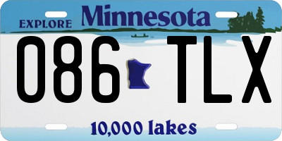 MN license plate 086TLX