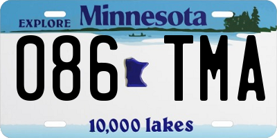 MN license plate 086TMA