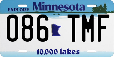 MN license plate 086TMF