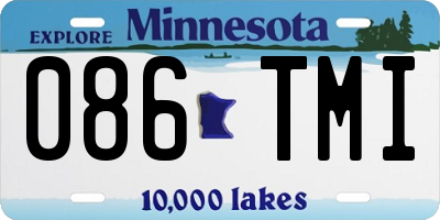 MN license plate 086TMI
