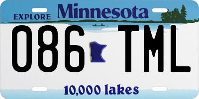 MN license plate 086TML