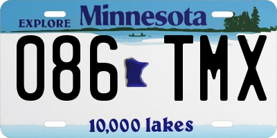 MN license plate 086TMX